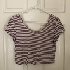 Red/White Strip Crop Top